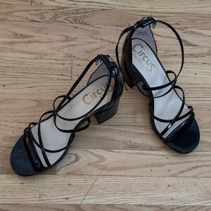 Circus by Sam Edelman Glossy Black Strappy Heels
